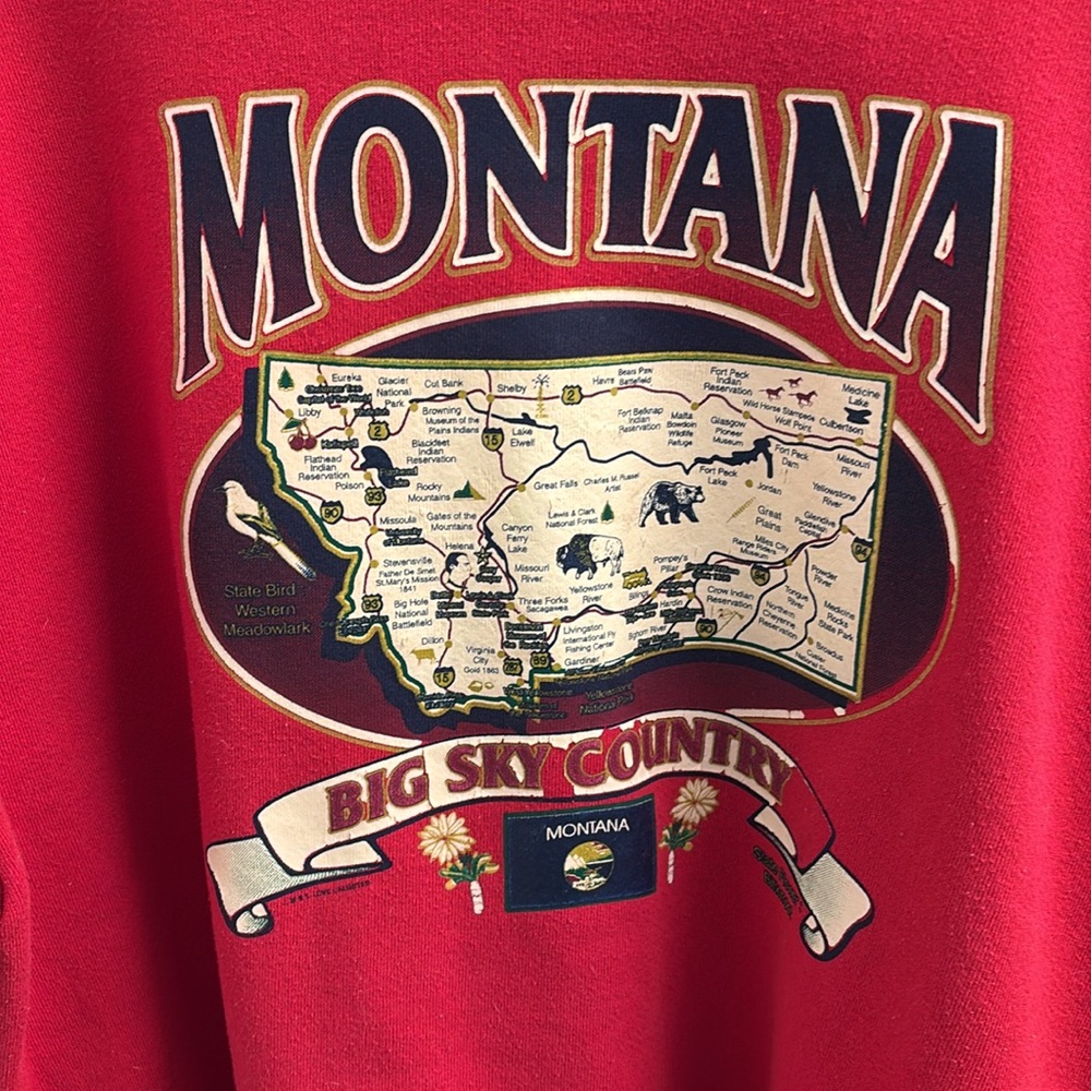 Vintage Red Montana Graphic Sweatshirt